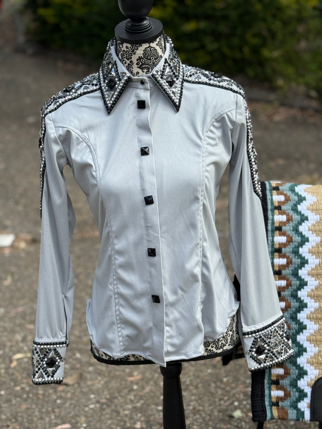 Bling Show Shirt - Silver Black