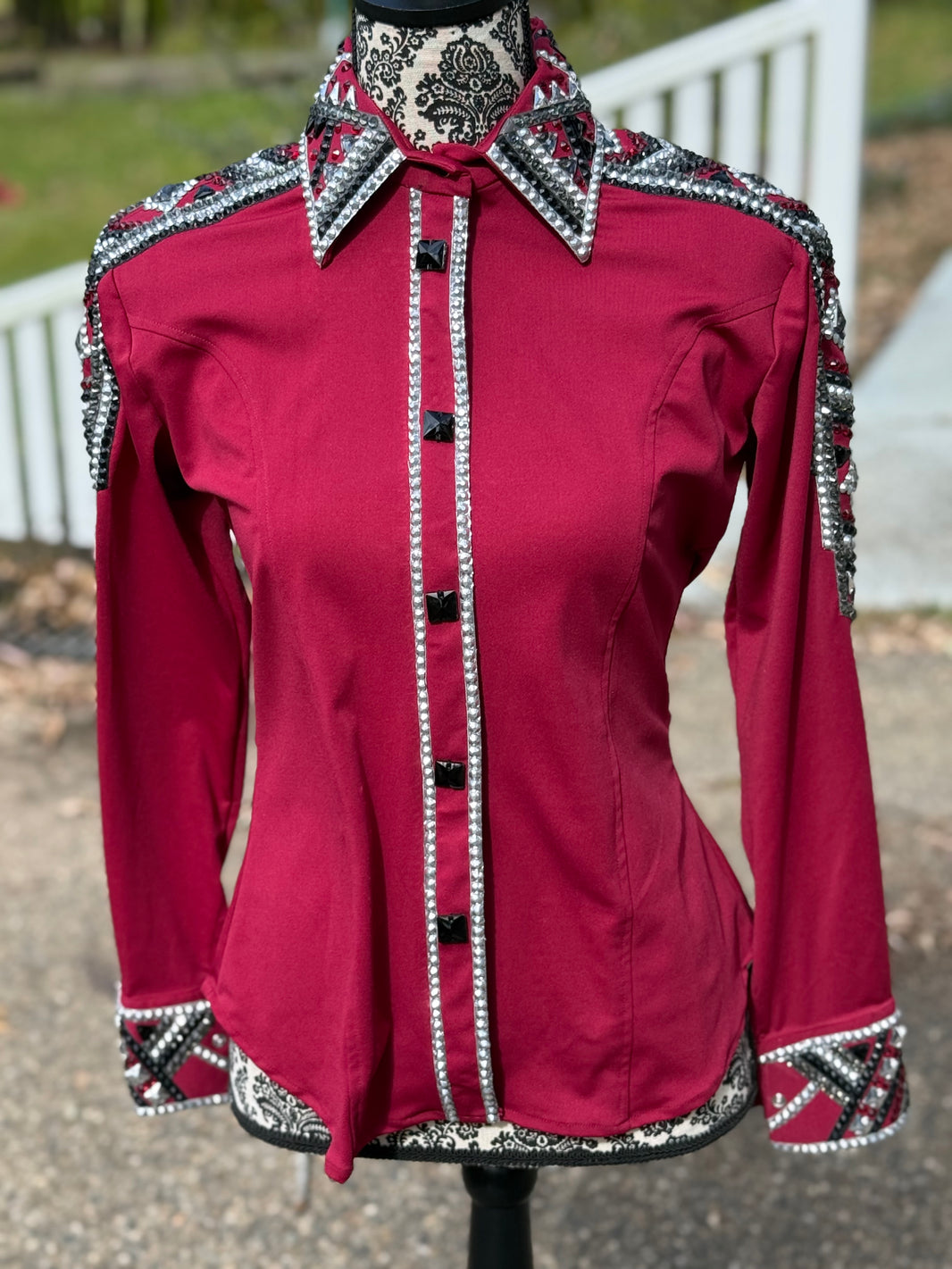 Bling Show Shirt - Burgundy