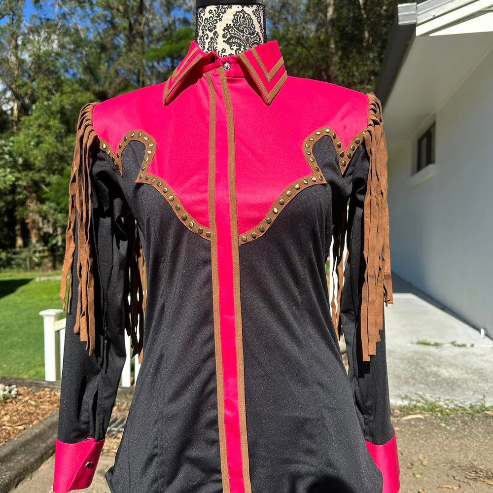 Ranch Show Shirt - Two Tone Tassel Hot Pink Black