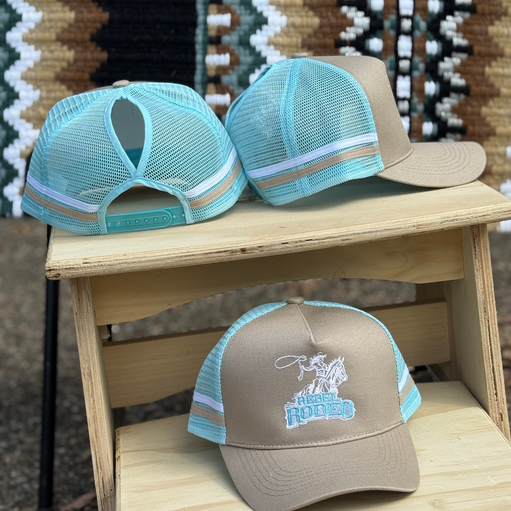 RR Trucker Cap - Ponytail Blue & Beige