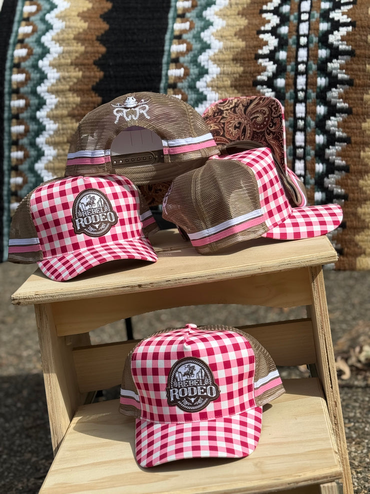 RR Trucker Cap - Waterproof Pink Check