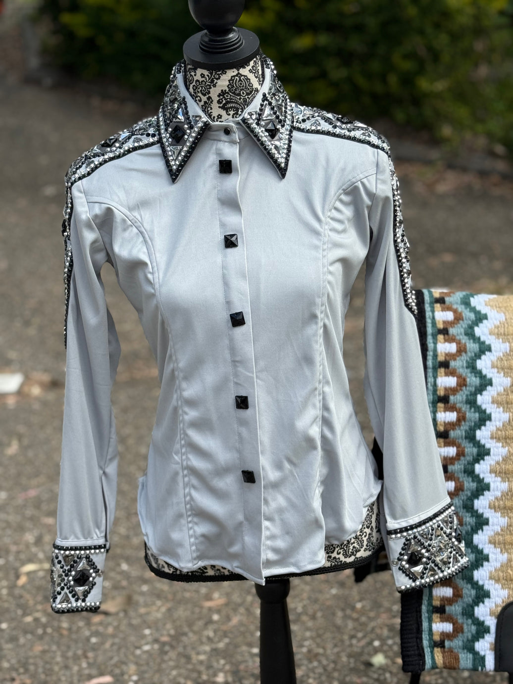Bling Show Shirt - Silver Black