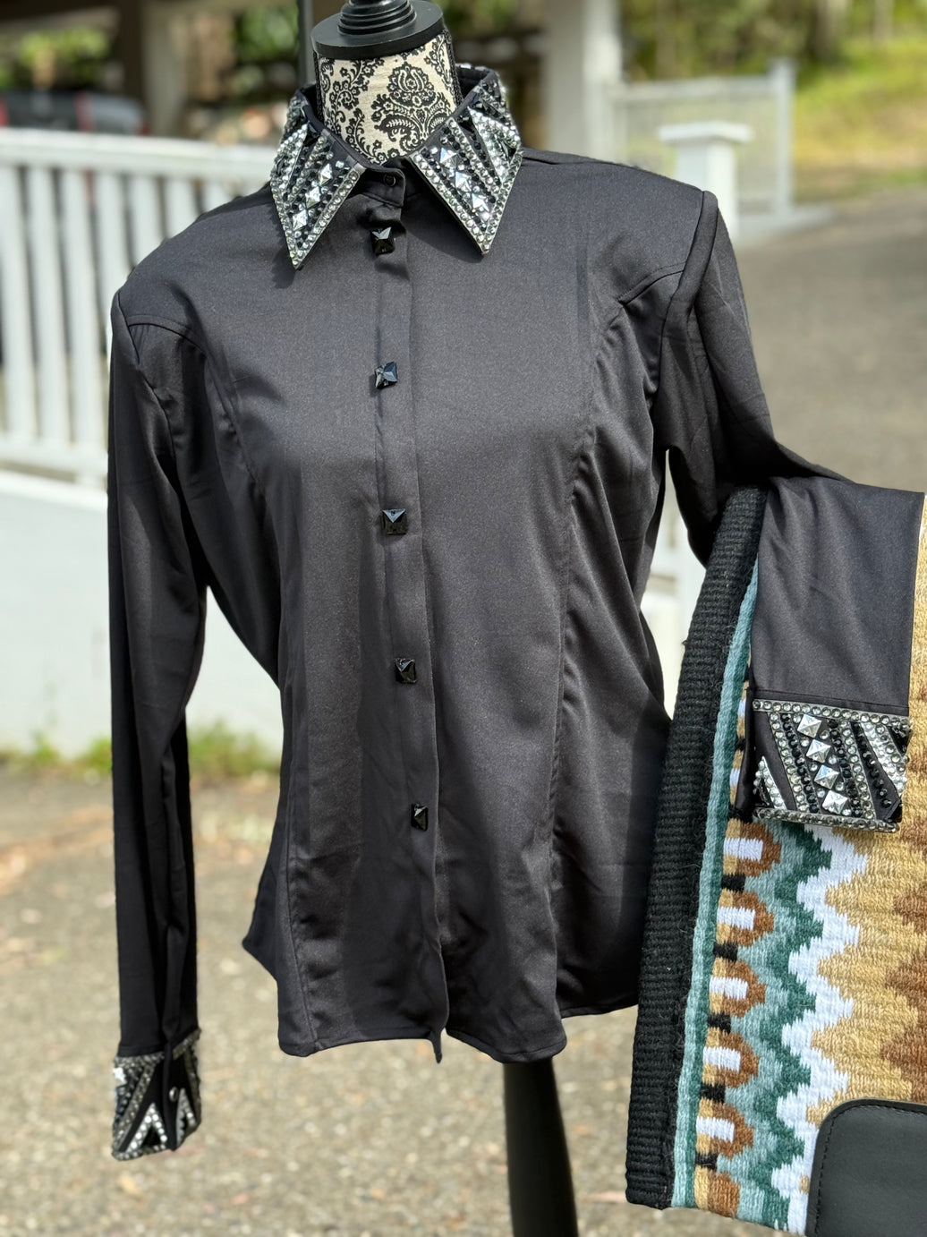 Bling Show Shirt - Black Silver