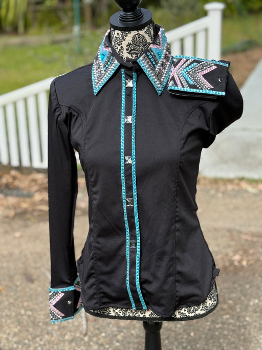 Bling Show Shirt - Black Turquoise