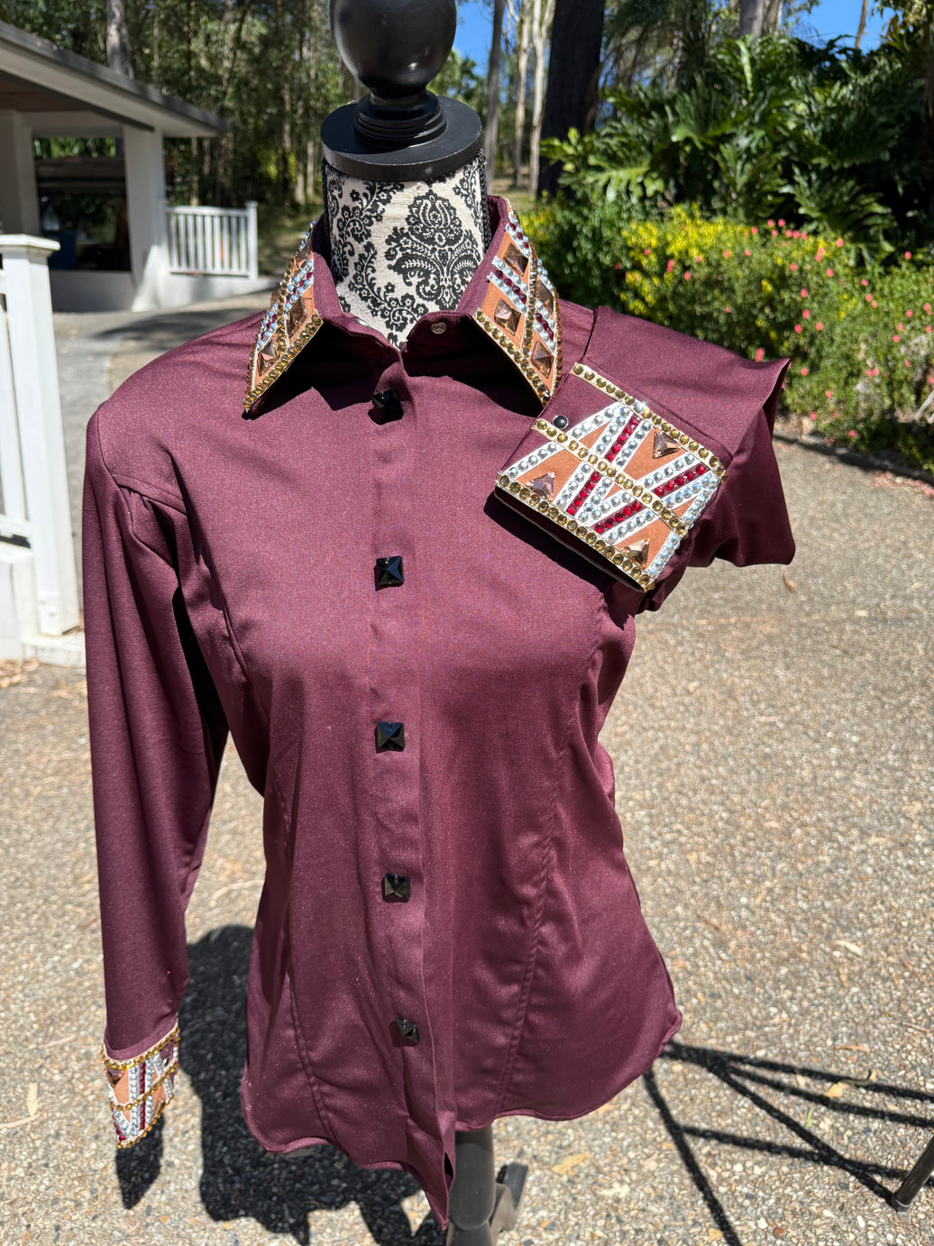 Bling Show Shirt - Burgundy