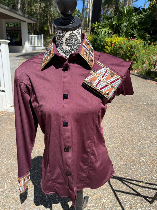 Bling Show Shirt - Burgundy