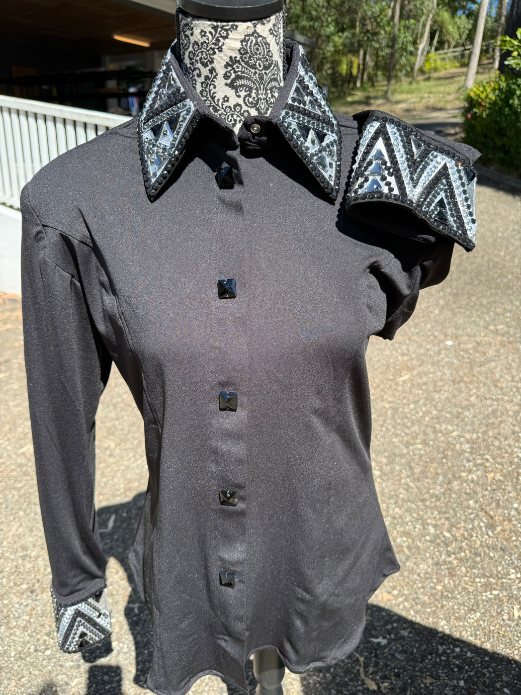 Bling Show Shirt - Black/Silver
