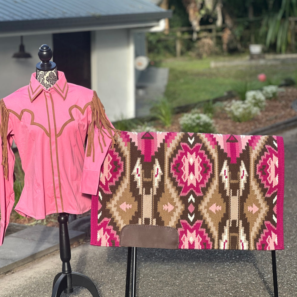 Ranch Show Shirt - Tassel Pink Brown