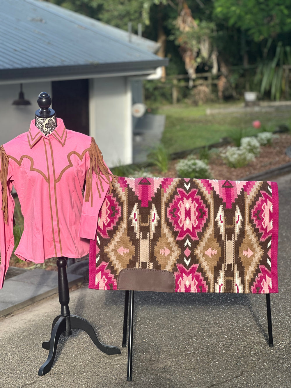 Ranch Show Shirt - Tassel Pink Brown