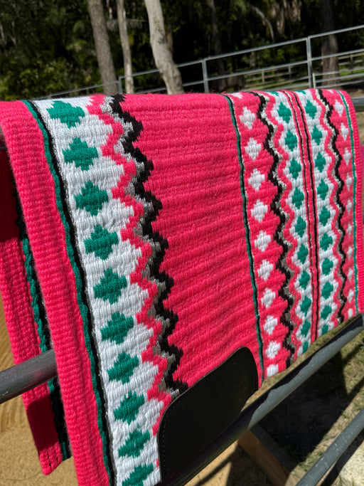 Show Pad - Bling Hot Coral Green Silver
