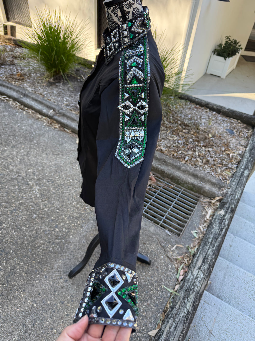 Bling Show Shirt - Black Taffeta