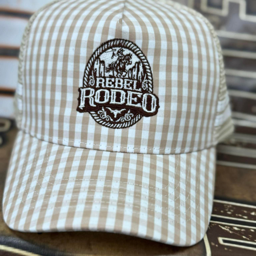 RR Trucker Cap - Beige Gingham
